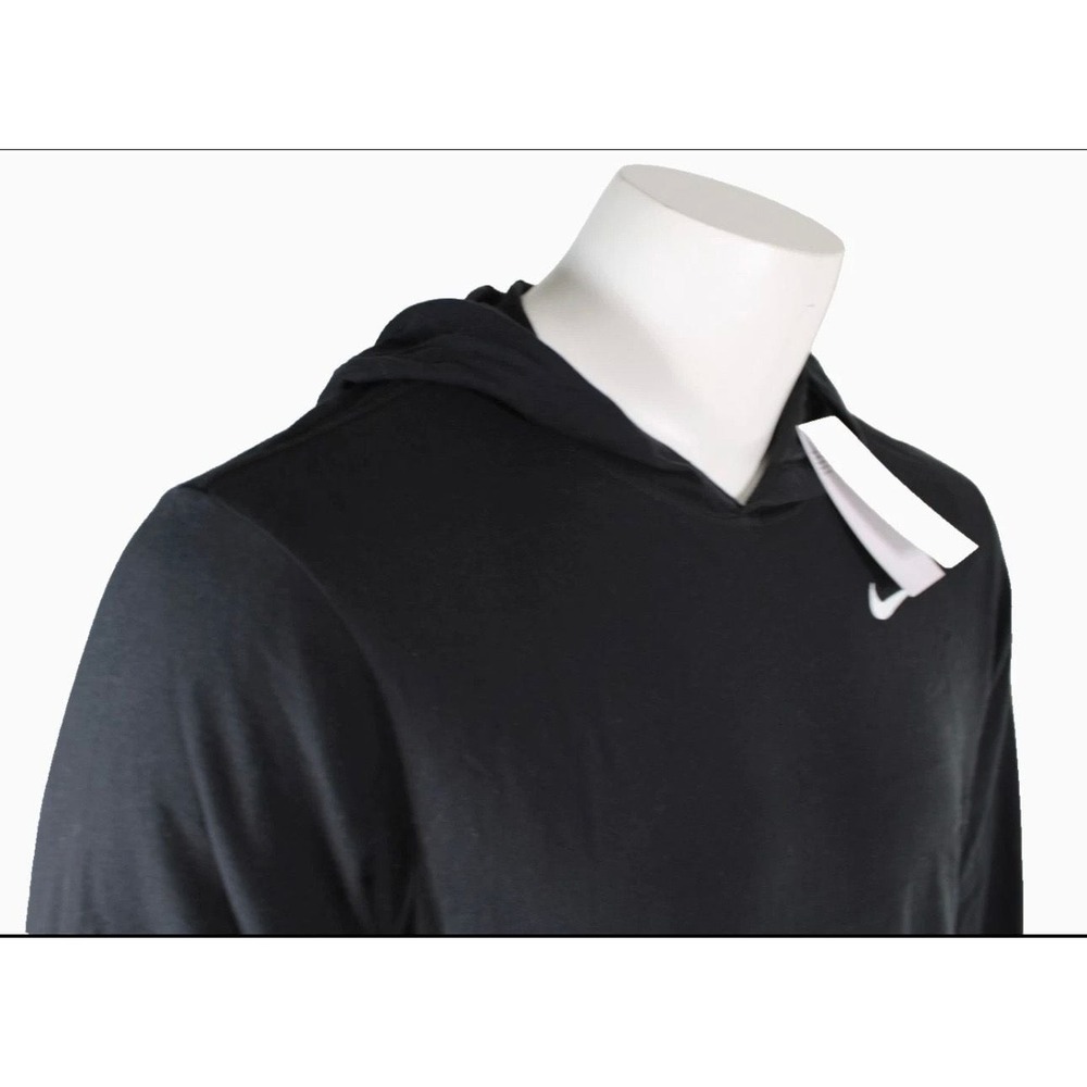 Nike Dri-FIT Hoodie Men's Medium Black Lightweight Pullover Activewear SportNWT - Picture 8 of 12